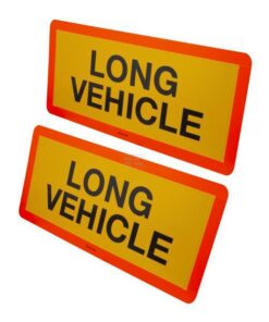 Sign Set “LONG VEHICLE” 525x250x1mm, yellow class 1 fluorescent