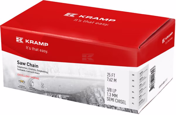 Cadena de motosierra, 3/8" 1.3mm, 410 DL, rollo 25 pies, Kramp 6 Cadena de motosierra, 3/8" 1.3mm, 410 DL, rollo 25 pies, Kramp