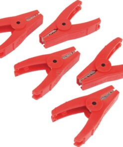 5 pinzas de cocodrilo rojas