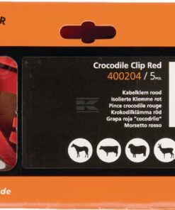 5 pinzas de cocodrilo rojas