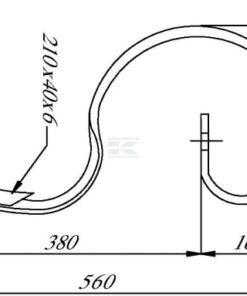 Brazo cultivador de muelle curvo 32x10x560mm con punta , válido para Väderstad