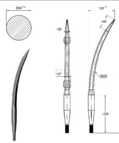 Dien. carg. front. 680mm curv.