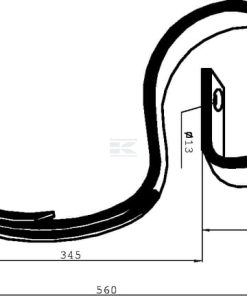 Spring tine 45x10x560mm with point
