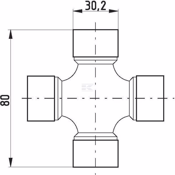 Cruceta Ø 30,2 x 80 mm, T50 Comer 2 Cruceta Ø 30,2 x 80 mm, T50 Comer