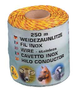 Cordón de cercado eléctrico Topline 1000 m 3x0,2 mm