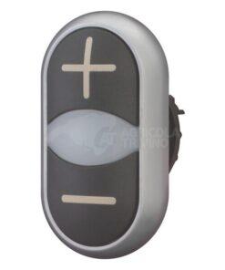 Pulsador doble + luz testigo