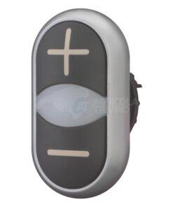 Pulsador doble + luz testigo