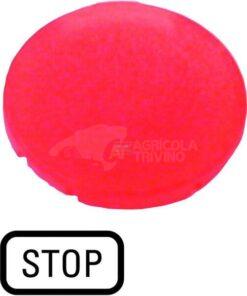Lente de botón roja STOP