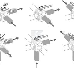 Válvula esférica 5 vías T4