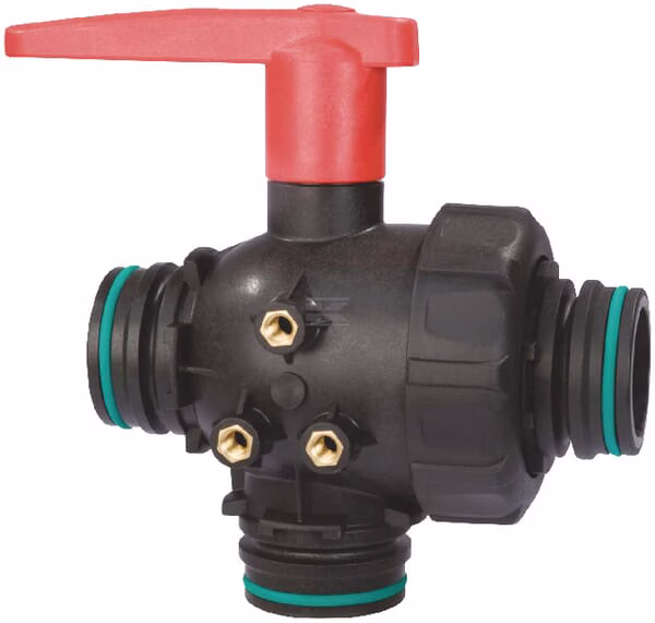 Llave de paso esférica T7, 3 vías con extensión 1 Llave de paso esférica T7, 3 vías con extensión