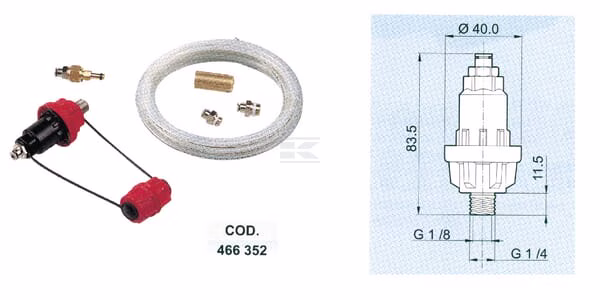 Conjunto de manómetro 1/4" 1 Conjunto de manómetro 1/4"