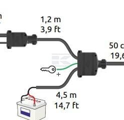 Cable de alimentación. Implementación de ISOBUS y conexión de monitor (UCS), 7m