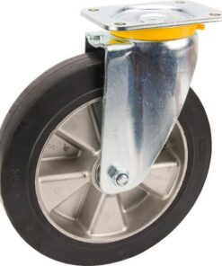 Rueda industrial giratoria en goma: Ø250 x 50 mm, placa soporte: 137 x 105 mm. Capacidad: 500 kg, Tente