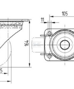 Rueda industrial giratoria en poliuretano: Ø125 x 50 mm, placa soporte: 137 x 105 mm. Capacidad: 500 kg, Tente 7 Rueda industrial giratoria en poliuretano: Ø125 x 50 mm, placa soporte: 137 x 105 mm. Capacidad: 500 kg, Tente