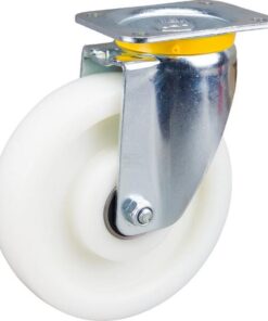 Rueda industrial giratoria en poliamida: Ø200 x 50 mm, placa soporte: 137 x 105 mm. Capacidad: 800 kg, Tente
