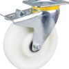 Rueda industrial giratoria en poliamida: Ø200 x 50 mm, placa soporte con freno: 137 x 105 mm. Capacidad: 800 kg, Tente