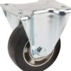 Rueda industrial fija en goma: Ø125 x 50 mm, placa de soporte: 137 x 115 mm. Capacidad: 300 kg, Tente