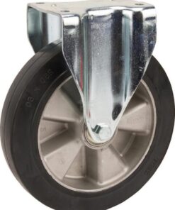 Rueda industrial fija en goma: Ø250 x 50 mm, placa de soporte: 137 x 115 mm. Capacidad: 500 kg, Tente