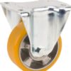 Rueda industrial fija en poliuretano: Ø125 x 50 mm, placa de soporte: 137 x 105 mm. Capacidad: 500 kg, Tente