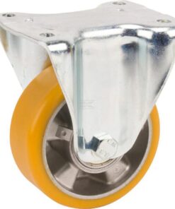 Rueda industrial fija en poliuretano: Ø125 x 50 mm, placa de soporte: 137 x 105 mm. Capacidad: 500 kg, Tente