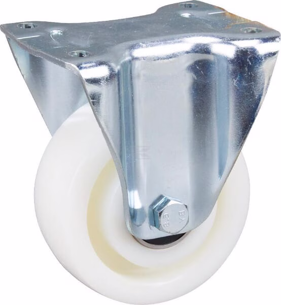 Rueda industrial fija en poliamida: Ø125 x 50 mm, placa de soporte: 137 x 105 mm. Capacidad: 700 kg, Tente 1 Rueda industrial fija en poliamida: Ø125 x 50 mm, placa de soporte: 137 x 105 mm. Capacidad: 700 kg, Tente