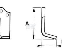 Cuchilla rotavator 60 mm 12 mm de grosor, válida para Agria