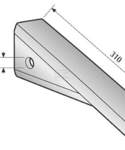 Punta de cultivador 135 x 40 x 11 mm, plana, 1 orificio 7 Punta de cultivador 135 x 40 x 11 mm, plana, 1 orificio