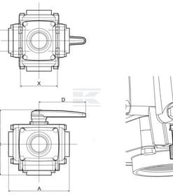 Llave esf. 5 vías 1 1/2