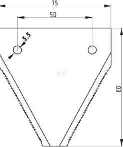 Knife blade top serrated L-80mm, suitable for Bizon