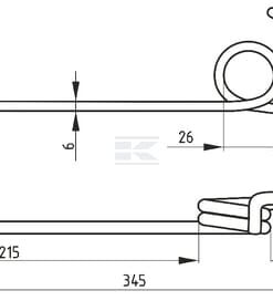 Dedo de molinete, L-345, diámetro 6, adecuado para Bizon. 5 Reel finger, L-345, diameter 6, suitable for Bizon