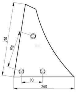 Shin piece, right 3 mounting holes
