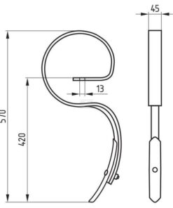 Clamping bracket 45x10mm