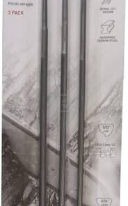 Juego de limas para cadenas de motosierra 5/32", 3/16", 7/32", 4/4,8/5 mm redondas, en blister de tarjeta, (3x en total)