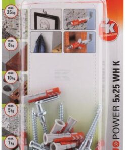 Plug Duopower 5x25 WH K 8pcs