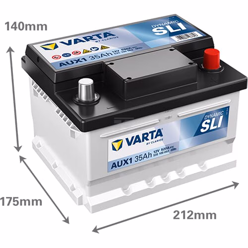 Batería 12 V 35 Ah 520 A AUX 1 VARTA Dynamic AUX 4 Batería, 12V 35Ah 520A, AUX 1 VARTA Dynamic AUX