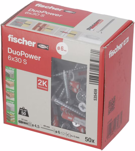Taco Duopower 6x30 S 50uds 3 Plug Duopower 6x30 S 50pcs
