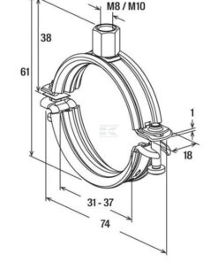 Pipe clamp FRS-L 31-37 8/10 25pcs