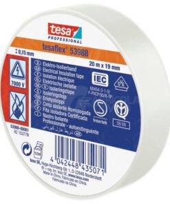 Cinta aislante, blanca, 20 m x 19 mm TesaFLEX®