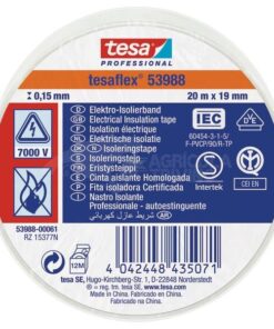 Cinta aislante, blanca, 20 m x 19 mm TesaFLEX®