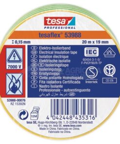 Cinta aislante, amarilla/verde, 20 m x 19 mm TesaFLEX®