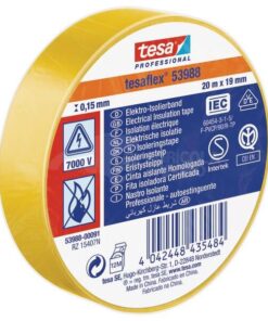 Cinta aislante, amarilla, 20 m x 19 mm TesaFLEX®