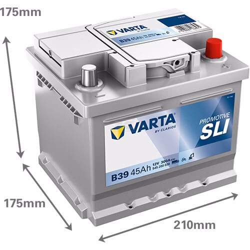 Batería, 12V 45Ah 300A, B39 VARTA Promotive SLI 4 Batería, 12V 45Ah 300A, B39 VARTA Promotive SLI