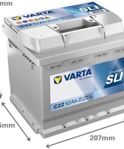 Batería, 12V 52Ah 470A, C22 VARTA Dynamic SLI