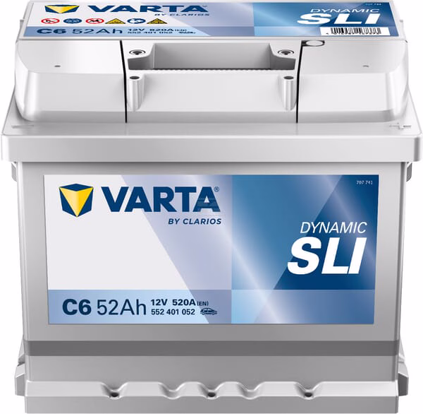 Batería 12 V 52 Ah 520 A C6 VARTA Dynamic SLI 1 Batería, 12V 52Ah 520A, C6 VARTA Dynamic SLI