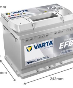 Batería, 12V 60Ah 640A, N60 VARTA Dynamic EFB