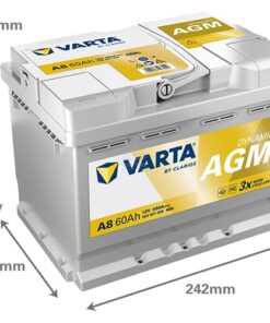 Batería, 12V 60Ah 680A, A8 VARTA Dynamic AGM