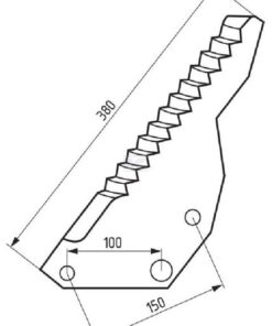 Pala de rotor de remolque, 377 x 128 x 5, adecuada para Pöttinger