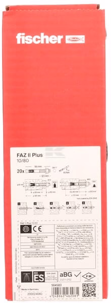 FISCHER FAZ II Plus 10/80 EV (10x165) 20pcs