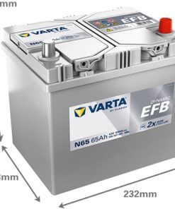 Batería, 12V 65Ah 650A N65, VARTA Dynamic EFB