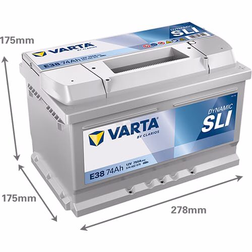 Batería, 12V 74Ah 750A, E38 VARTA Dynamic SLI 4 Batería, 12V 74Ah 750A, E38 VARTA Dynamic SLI